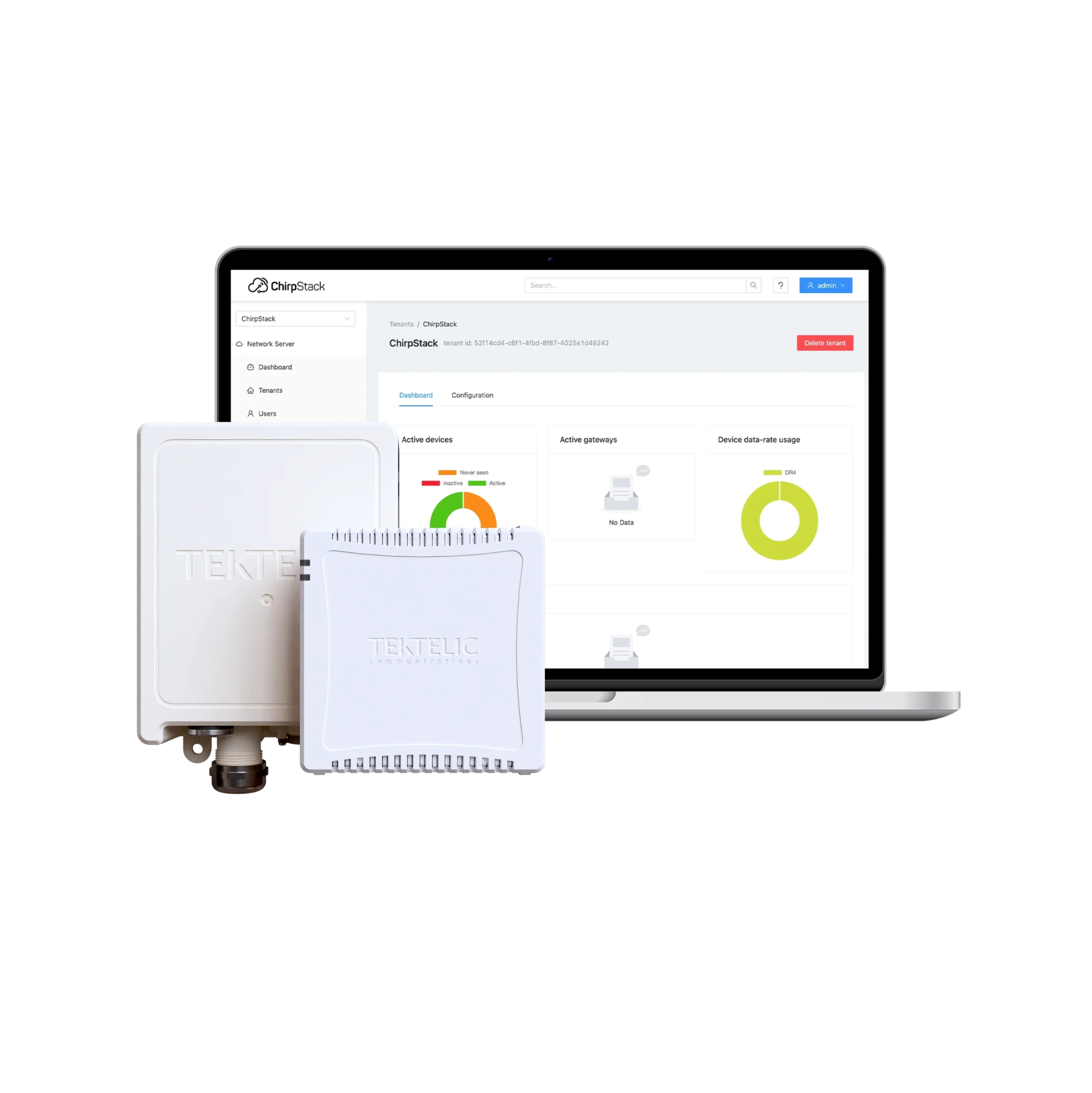 TEKTELIC LoRaWAN gateways with ChirpStack network management dashboard